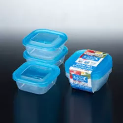 Set 3 hộp nhựa nắp xanh Nakaya 380ml