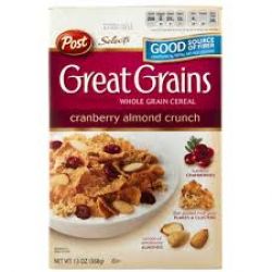 Ngũ cốc Post Great Grains Cranberry Almond Crunch 396g