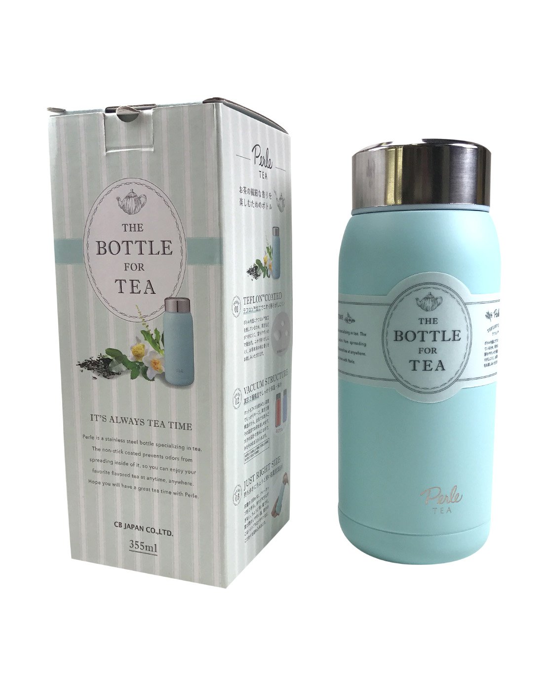 Bình đựng trà Perle màu xanh Nhật Bản 355ml (1591)