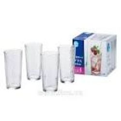Bộ 4 cốc thủy tinh họa tiết tròn 240ml