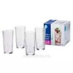 Bộ 4 cốc thủy tinh họa tiết tròn 240ml
