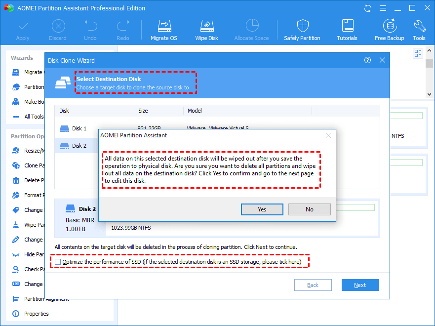 Chọn mục tiêu đĩa sao chép hệ thống đĩa nhanh