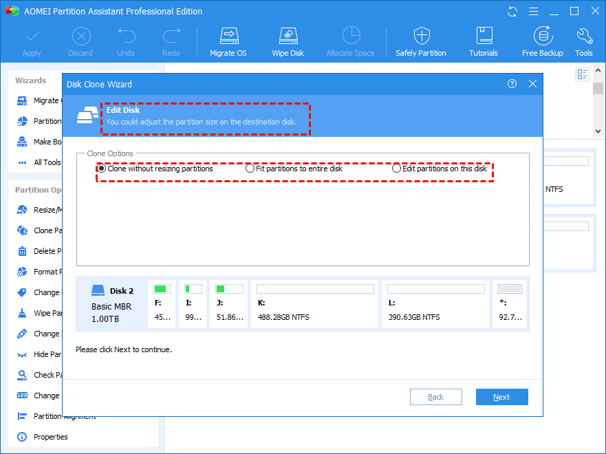 Sao chép đĩa hệ thống mà không cần thay đổi kích thước