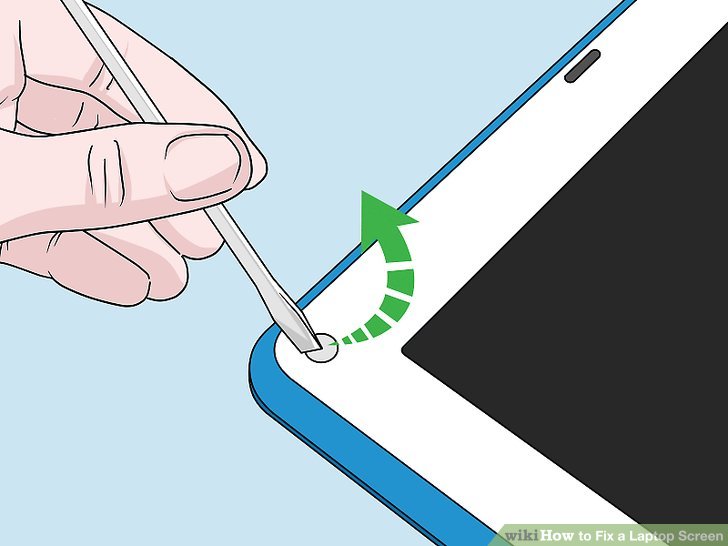 Tháo các nắp vít cao su trên màn hình.