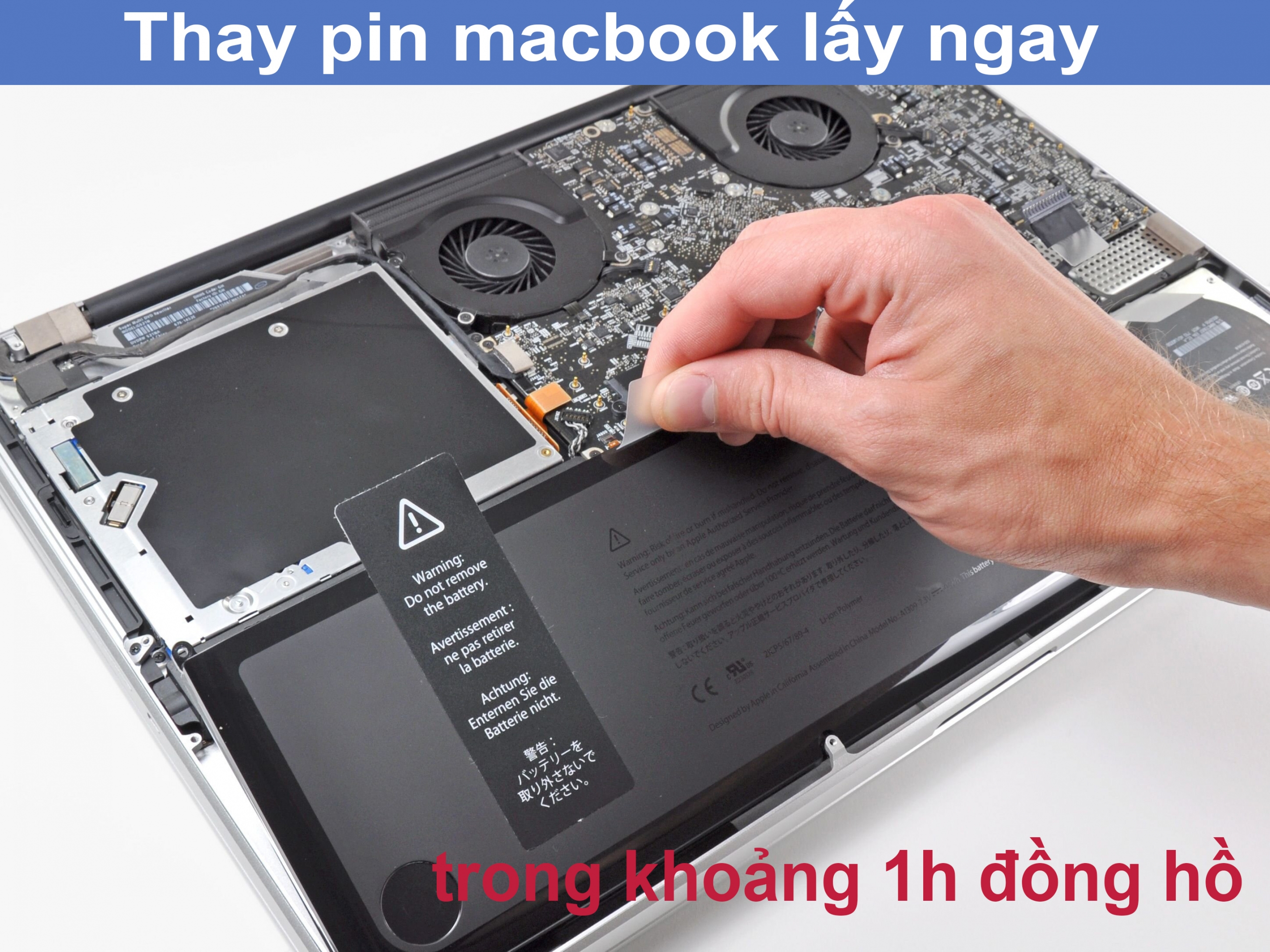 Thời gian thay pin macbook pro trong bao lâu?