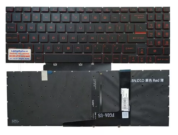bàn phím laptop MSI Katana GF66
