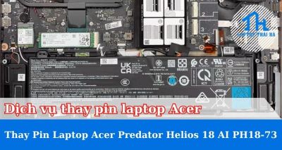Hướng dẫn thay pin laptop Acer Predator Helios 18 AI PH18-73