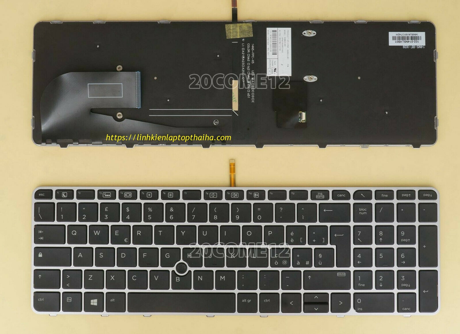 Bàn phím laptop HP zbook 15u g3 có đèn sáng