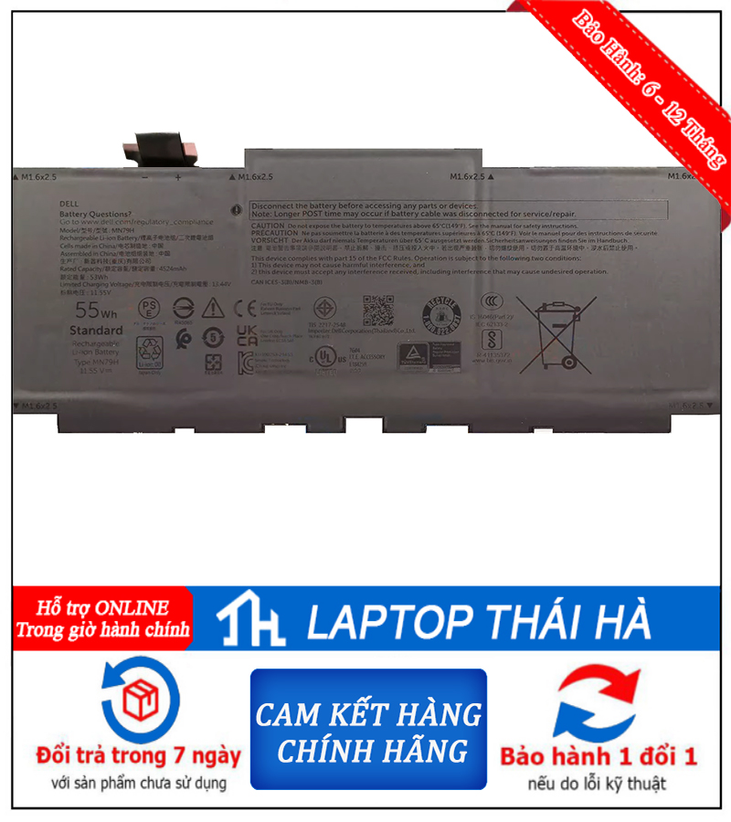 Pin laptop Dell XPS 13 9340 Ultra 7