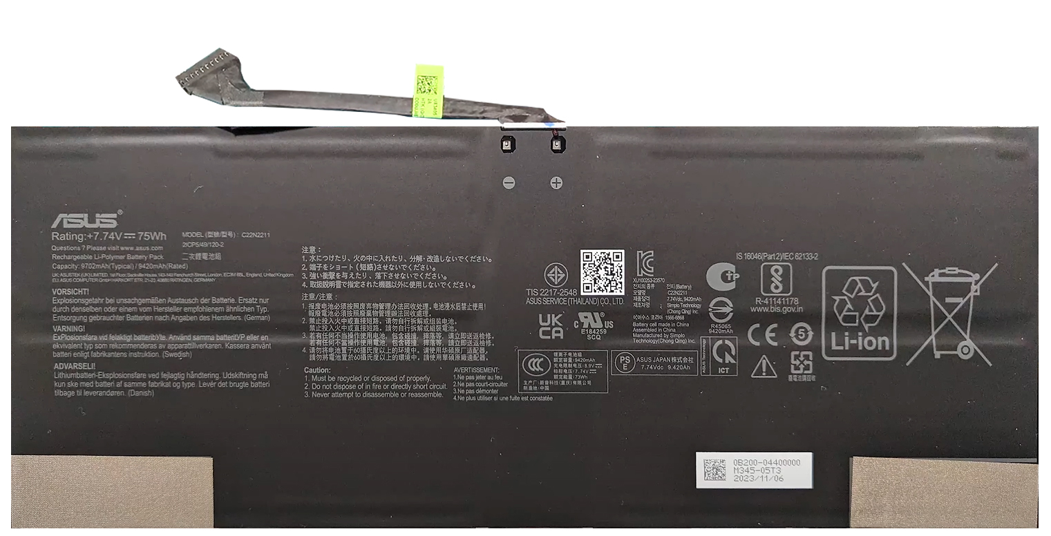 pin laptop Asus Zenbook 14 OLED UX3405MA