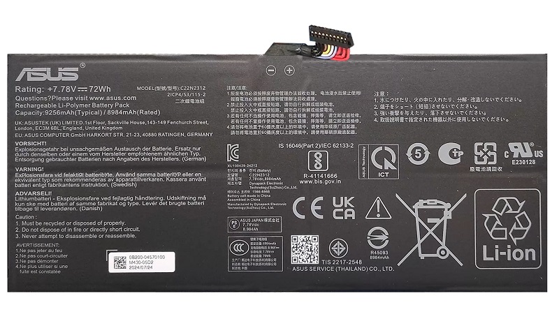 pin laptop Asus Zenbook S 14 OLED UX5406SA