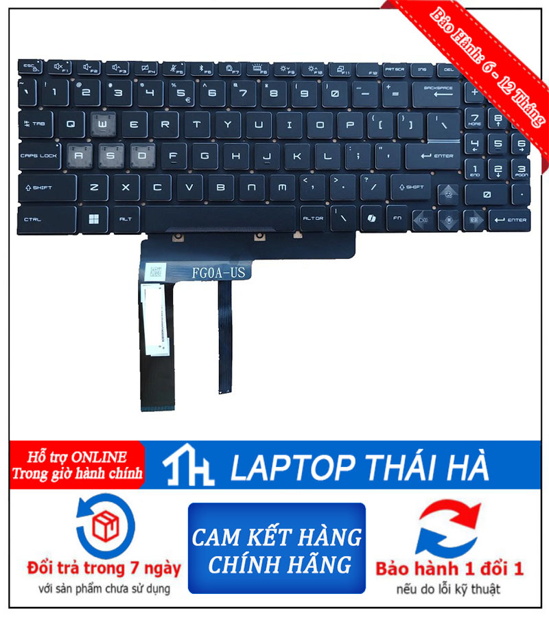 Bàn phím laptop MSI Vector 17 HX AI A2XW