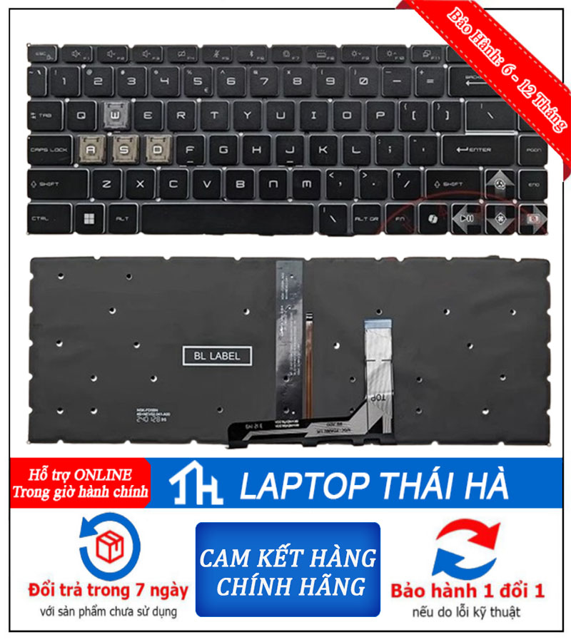 Bàn phím laptop MSI Gaming Thin 15 B13UCX