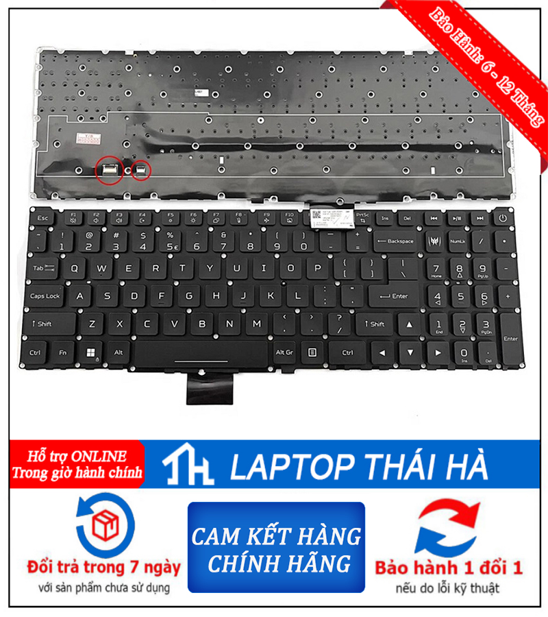 Bàn phím laptop Acer Predator Helios 18 AI PH18-73