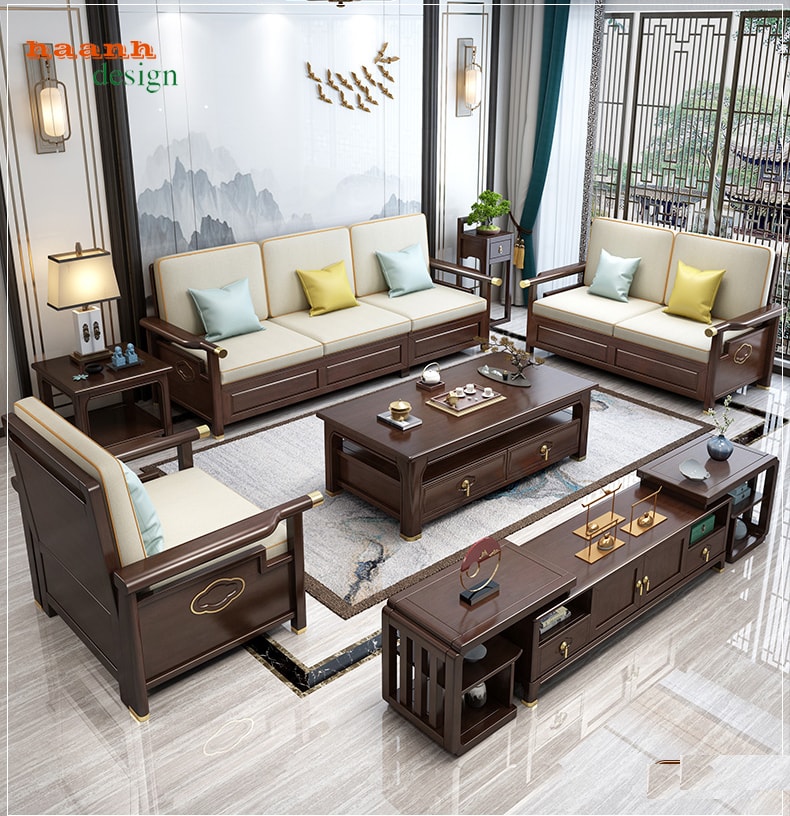 Sofa gỗ tự nhiên chất lượng cao cho gia đình