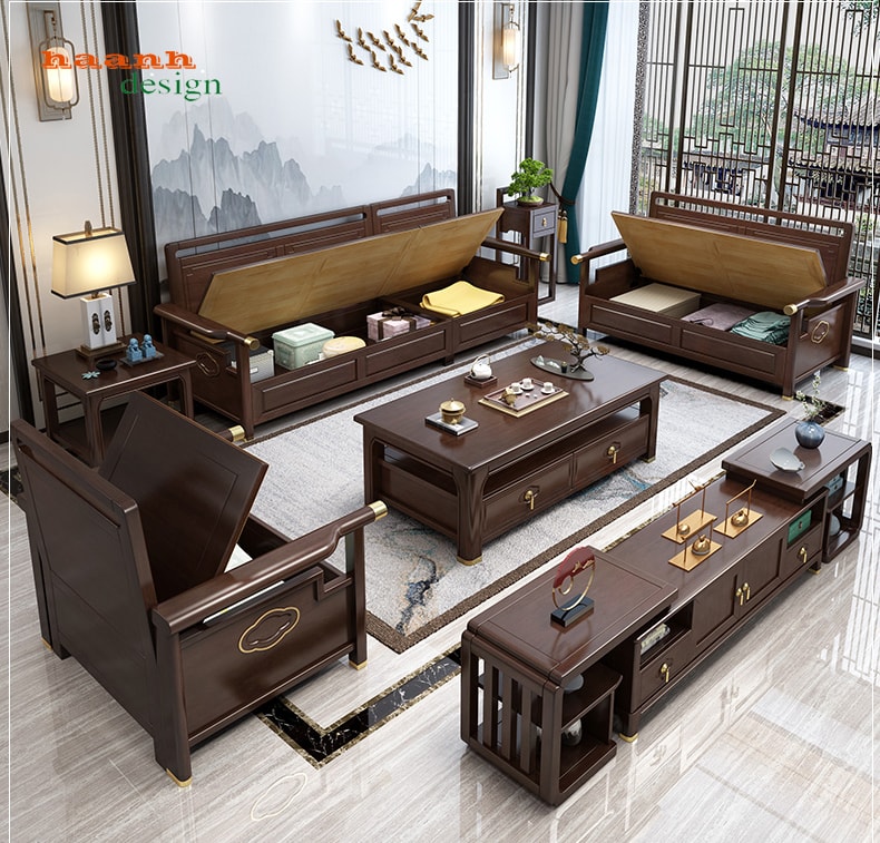 Sofa gỗ tự nhiên chất lượng cao cho gia đình