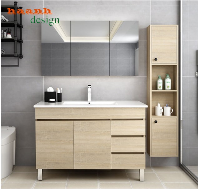 Tủ gỗ Lavabo phòng tắm phong cách hiện đại. LVB 003