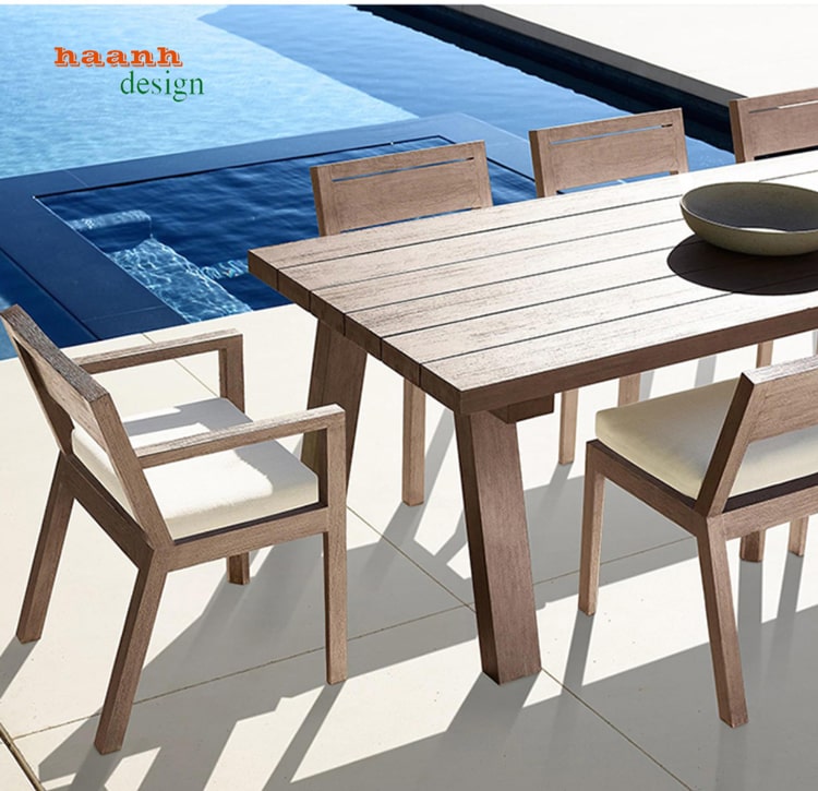 Bàn ghế gỗ Teak tự nhiên ngoài trời 