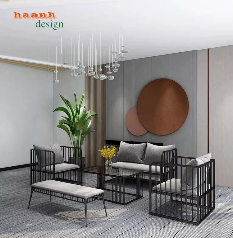 Sofa sắt phòng khách sơn tĩnh điện