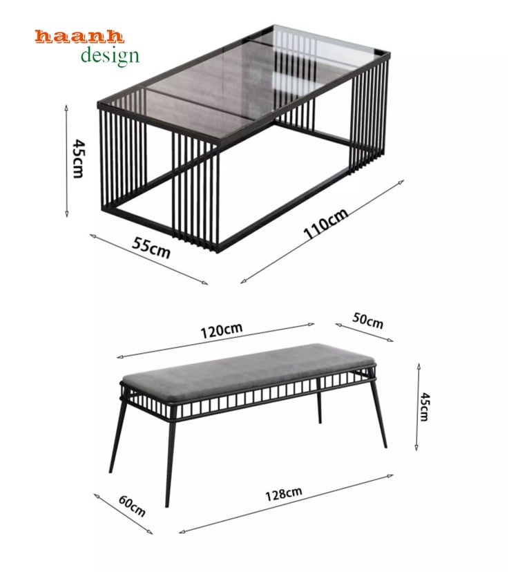 Sofa sắt phòng khách sơn tĩnh điện