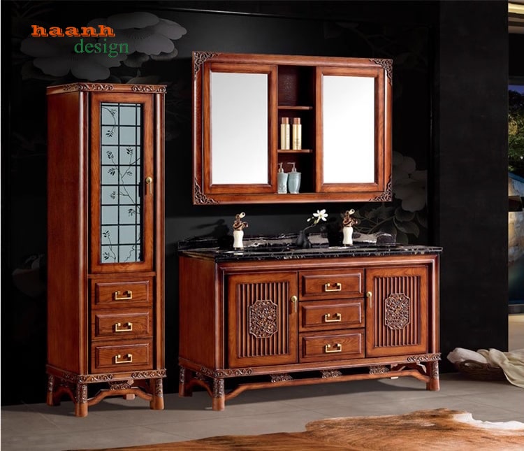 Tủ Lavabo Phòng Tắm Gỗ Tự Nhiên