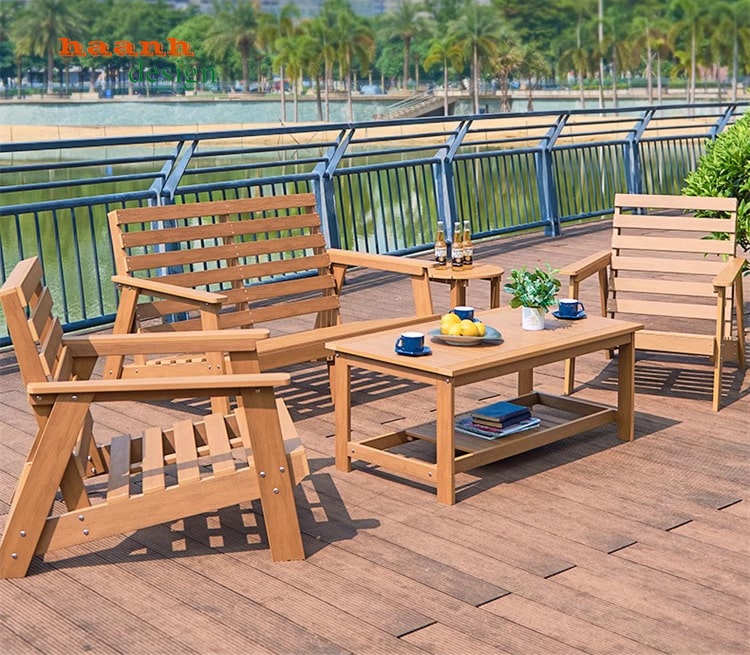 Sofa ngoại thất gỗ Teak tự nhiên 