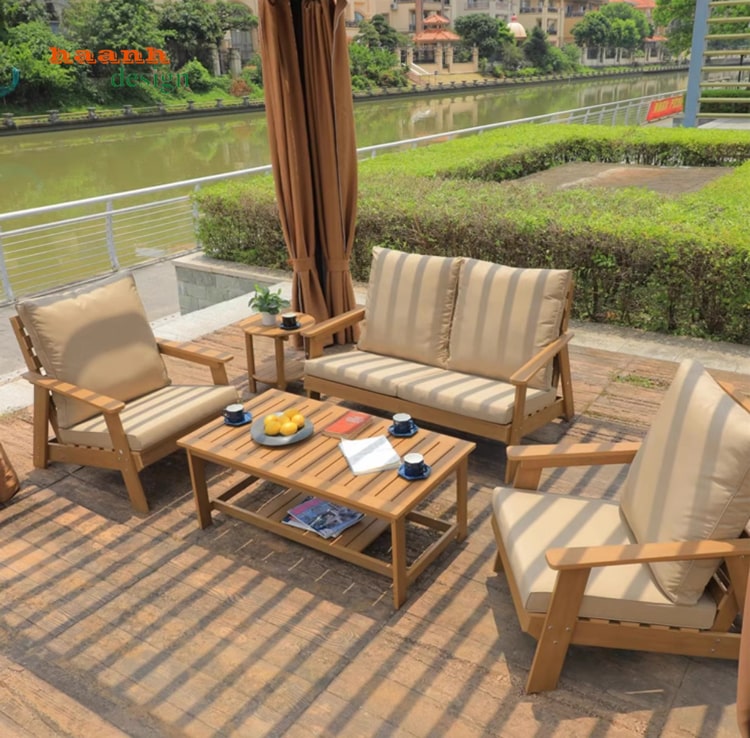 Sofa ngoại thất gỗ Teak tự nhiên 