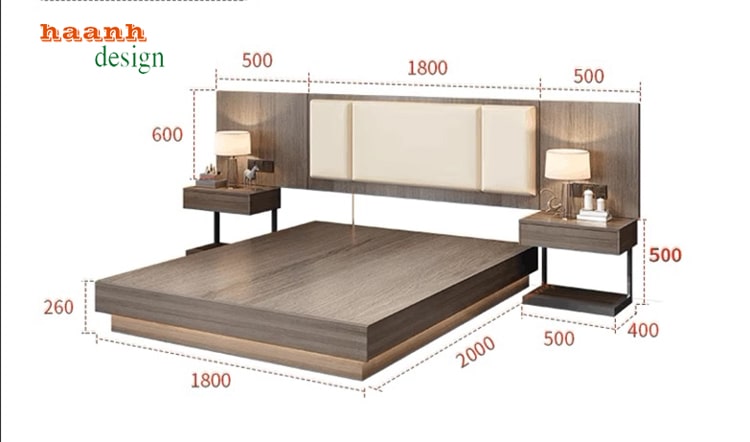 Giường ngủ khách sạn gỗ công nghiệp