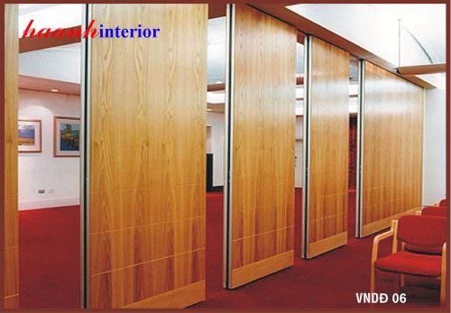 Vách ngăn di động gỗ veneer sồi VDD001