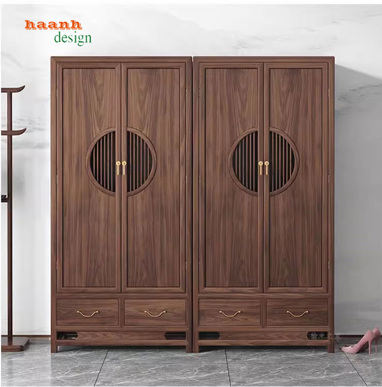 Mẫu tủ quần áo gỗ tự nhiên 4 cánhn hoàn hảo cho không gian-TAG 020