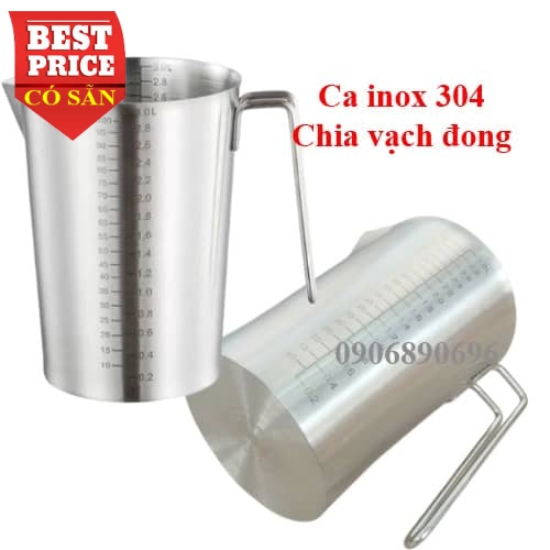 Hỏi đáp về ca inox 304 có chia vạch đong (nhiều size)