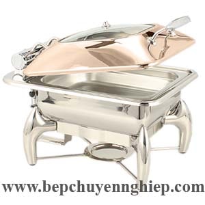 Nồi hâm buffet nắp kính ben hơi màu vàng hồng CFK017MJ