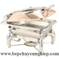 Nồi hâm buffet nắp kính ben hơi màu vàng hồng CFK017MJ