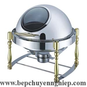 Nồi hâm thức ăn buffet tròn nắp kính chân cao CSK301KS