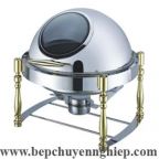 Nồi hâm thức ăn buffet tròn nắp kính chân cao CSK301KS