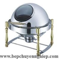 Nồi hâm thức ăn buffet tròn nắp kính chân cao CSK301KS
