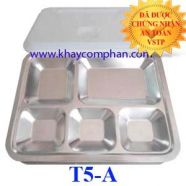 Khay cơm inox 5 ngăn có nắp T5-A