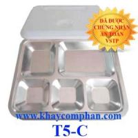 Khay ăn inox 5 ngăn có nắp T5-C