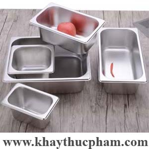 Khay inox đựng thạch trân châu flan