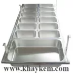 Khung inox đặt trong tủ kem