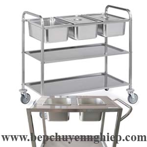 Xe đẩy inox phục vụ thức ăn MRS