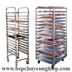 Xe inox đẩy khay bánh MB