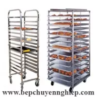 Xe inox đẩy khay bánh MB