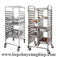 Xe đẩy khay inox thực phẩm GN