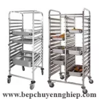 Xe đẩy khay inox thực phẩm GN