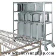 Xe phơi khay cong inox thực phẩm GN