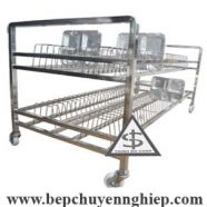 Xe phơi khay inox 2 tầng