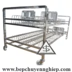 Xe phơi khay inox 2 tầng