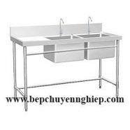 Chậu rửa inox 2 ngăn kèm bàn