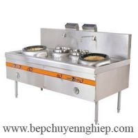 Bếp á công nghiệp 2 họng quạt thổi kèm 2 bầu nước